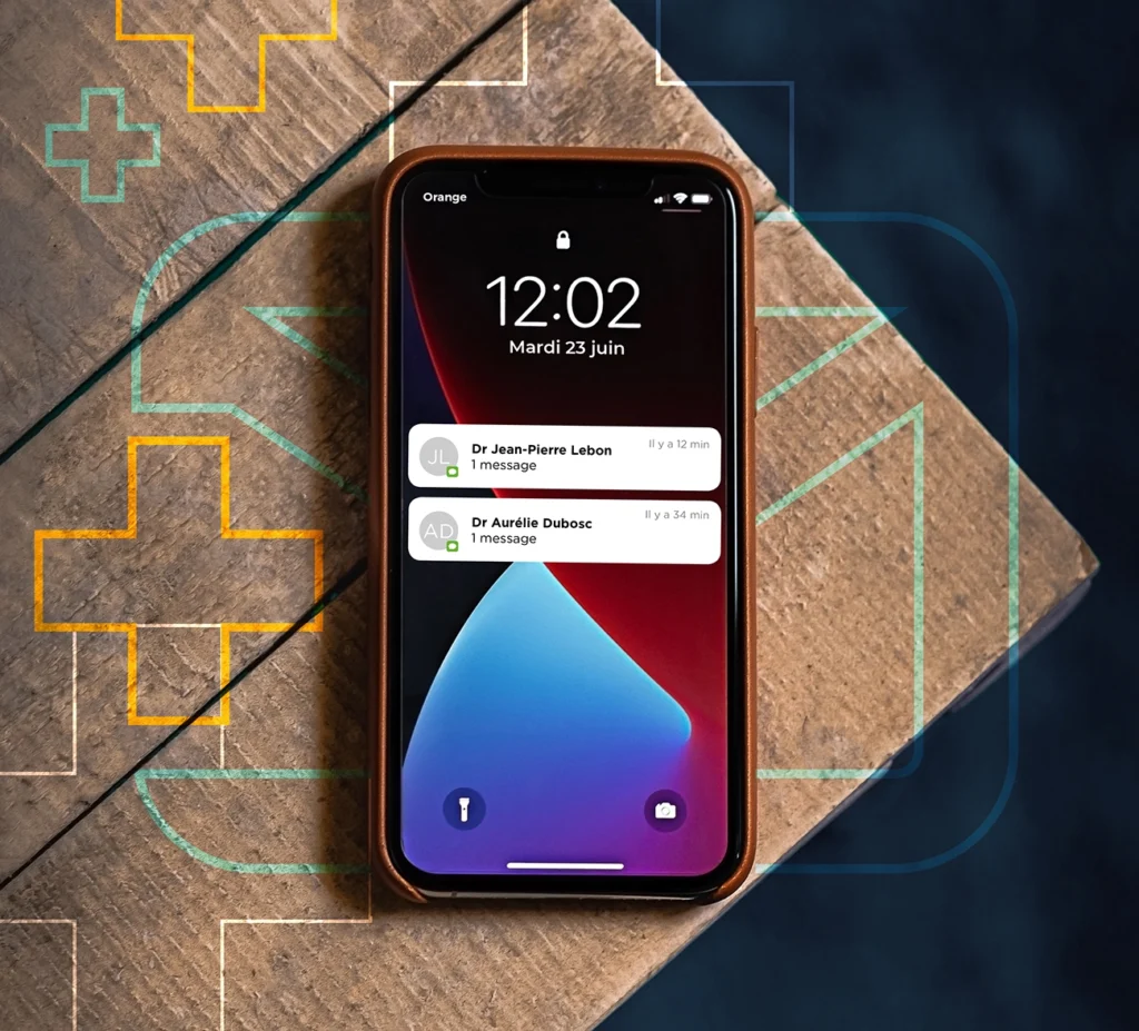 Messages médicaux sur un téléphone